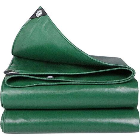 Bâche étanche multi-usage , 400 g/m², 5x7m, Bâche de Protection avec œillets, indéchirable, étanche - Couverture Étanche d'Extérieur Camion, Meuble de Jardin, Bois - Vert (1/4)