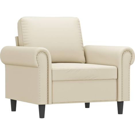 Fauteuil de Salon,Chaise,Fauteuil Crème 60 cm Similicuir CFW626828 (1/5)
