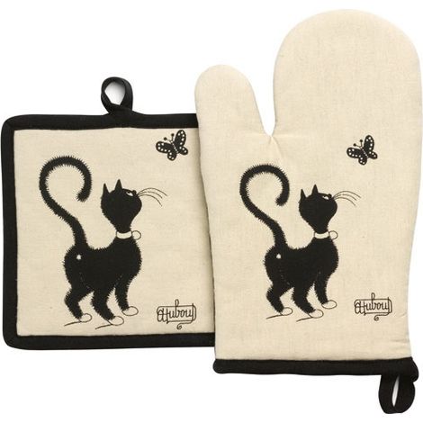 6 Pezzi Gant e Manici Beige Chat Farfalla - Dubout - Winkler