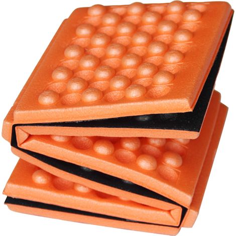 Tapis de mousse pliable pour randonnée, coussin d'extérieur portable et léger, 39x28.5cm, couleur orange, idéal pour camping et pique-nique. (1/5)