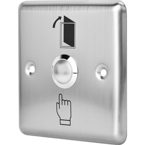 Interrupteur de porte en acier inoxydable, bouton-poussoir de déverrouillage pour porte de sortie de secours et serrure de contrôle d'accès (1/5)