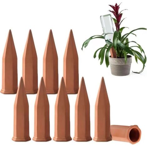 10 pezzi di fioriere in terracotta, Ollas, irrigazione a goccia, irrigazione per piante per le vacanze, dispenser per irrigazione per interni ed esterni.