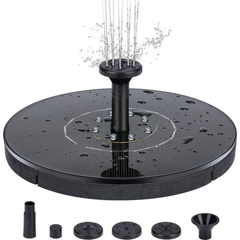 Mini fuente solar para estanque, cascada, fuente exterior, flotante, decoración de jardín con luz, 1 unidad (18 cm, luz de color)