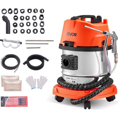 Aérogommeuse à Coquille de Noix 13 L Sableuse à Noix 1200 W Nettoyeur Carbone de Moteur Automobile sur Roues pour Collecteurs d'Admission et Soupapes, avec 2,5 kg de Coquilles, 23 Adaptateurs (1/5)