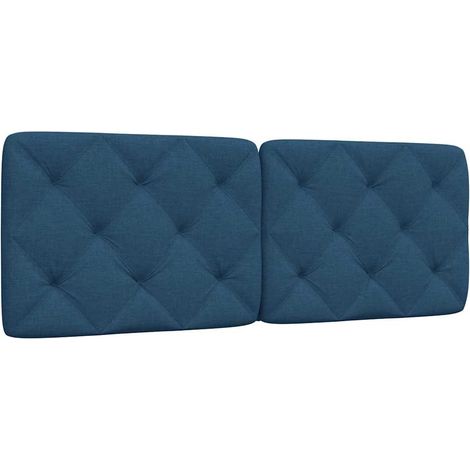 Cabecero de cama acolchado tela azul 140 cm vidaXL (1/5)
