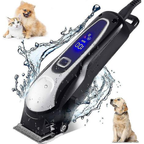 Tondeuse professionnelle pour chiens, kit de tondeuse électrique sans fil pour chiens à poils longs, tondeuse professionnelle pour chiens et chats, kit de toilettage pour animaux, lame tranchante et s