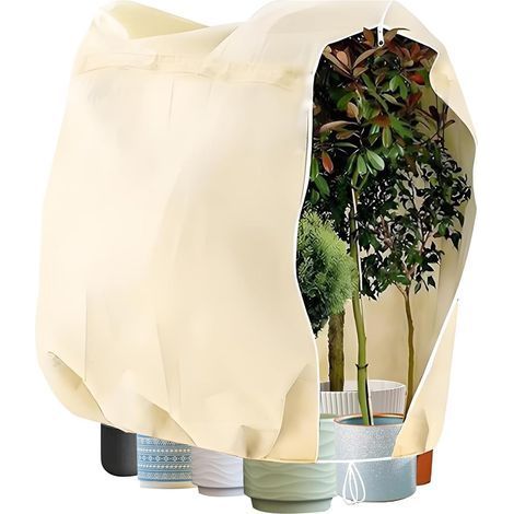 1 Housse Hivernage, Fermeture Éclair, Non-tissé 80g/m², Cordon Serrage, Palmiers Oliviers (1/5)
