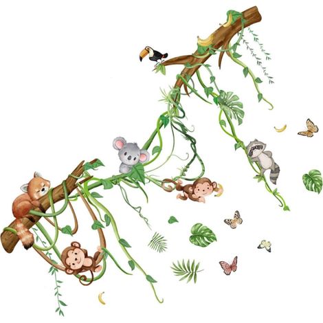 Stickers muraux autocollants animaux de la jungle pour la (1/5)