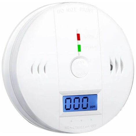 Détecteur de monoxyde de carbone, alarme sonore et électronique. Fonctionnant sur piles, ce détecteur de monoxyde de carbone fonctionne avec un écran LCD et une alarme sonore. (1/5)