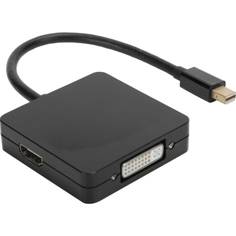 Adaptateur Mini DP vers DP DVI HDMI 1080P - Câble Convertisseur 3 en 1 Haute Définition pour PC TV Noir (1/5)