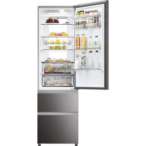 Haier HTW7620CNMP frigorífico combinado acero inoxidable oscuro 414 L (1/5)