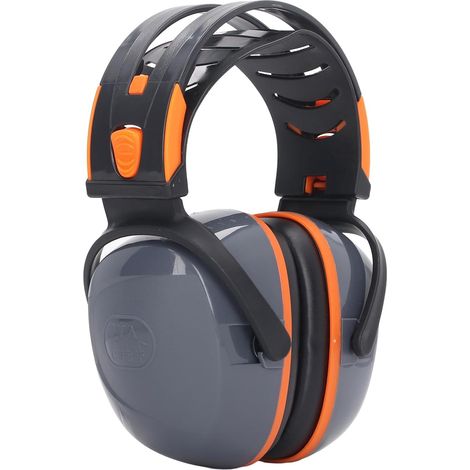 Noise-reducing earmuffs, comfortable and retractable hearing protection earmuffs with adjustable headband for studying, traveling, and working. (1/5)
