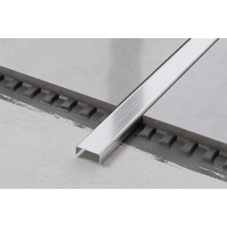 C-Verbindungsprofil aus Edelstahl 4cm x 244cm - Satiniertes Silber