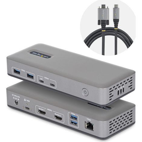 StarTech.com Docking Station USB-C Dual Monitor, HDMI 4K 60Hz, Ricarica Laptop 100W, Ethernet 1GbE, Senza Driver, Dock Multi-Monitor per Windows (1/2)