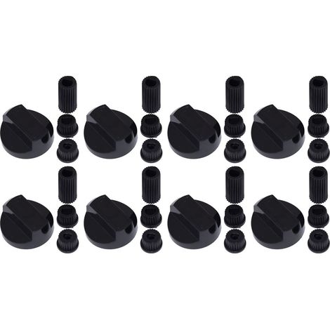 Universal Cooker Oven Grill Control Knobs And Adaptors Black Fits All Gas Electric x 8 (1/5)
