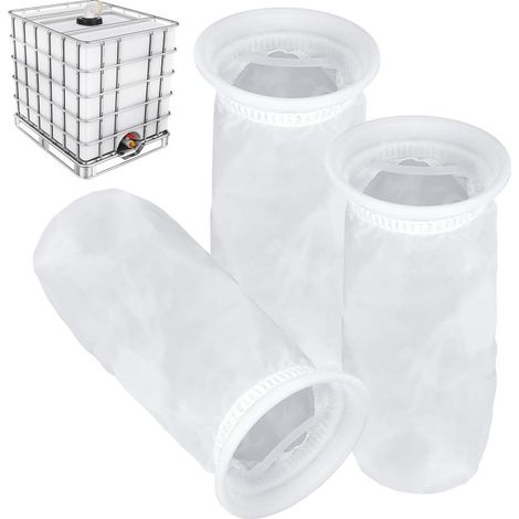 Lot 3 Housses Filtre Nylon Lavable pour Cuve IBC – Filtration Eau de Pluie Réutilisable Blanc