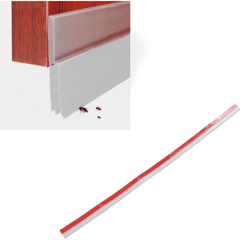 Bande d'étanchéité auto-adhésive en silicone pour bas de porte, bande insonorisante et coupe-vent pour joint de porte de chambre, bande anti-poussière LQ6, transparente. (1/5)