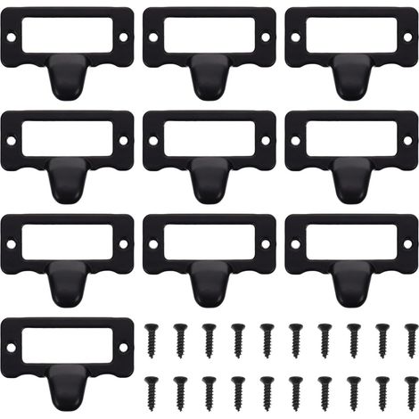 Lot de 10 poignées tiroir vintage en alliage zinc noir, faciles à (1/5)