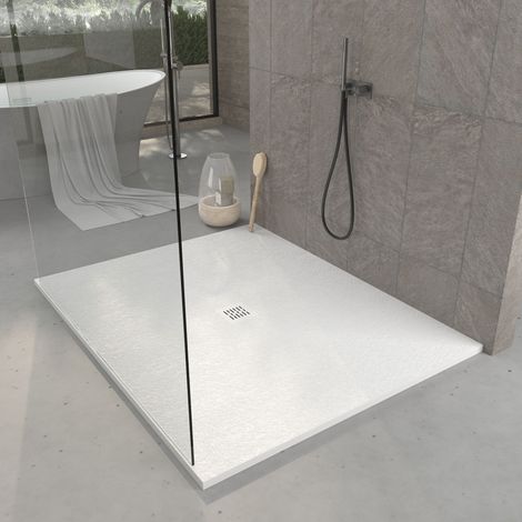 Plato de ducha Resina - Ancho 110 - Blanco Ral-9003 - 110x150 cm (1/4)