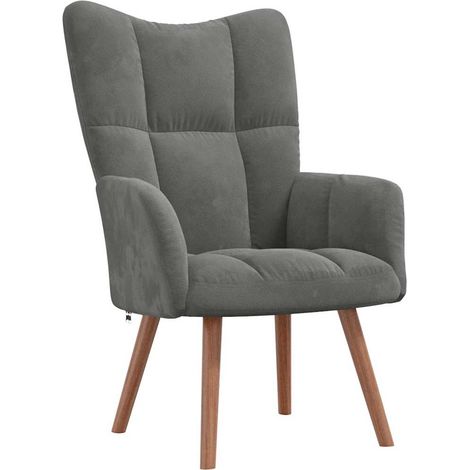 Maison Exclusive - Sedia Relax Grigio Scuro in Velluto (1/5)