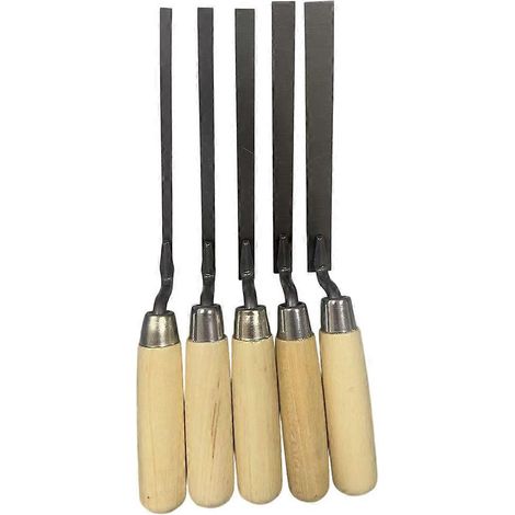 Ensemble de 5 truelles à pointe avec manche en bois, 6/8/10/12/15 mm, outils professionnels pour la réparation de mortier et la maçonnerie (1/5)