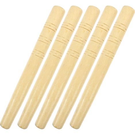 Lot de 5 Manches en Bois pour Outils Agricoles, Khaki  Remplacement pour Faucilles et Pelles, Installation Facile, Prise Confortable, Lot de 5 Pièces (1/5)
