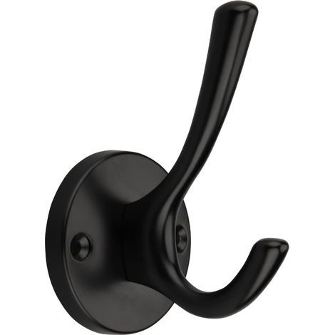 Set mit 5 runden Handtuchhaken, mattschwarze Haken zum Aufhängen von Mänteln, Badezimmerhandtuchhaken, Wandhaken aus Zinklegierung für Badetücher, Handtuchhalter (1/5)
