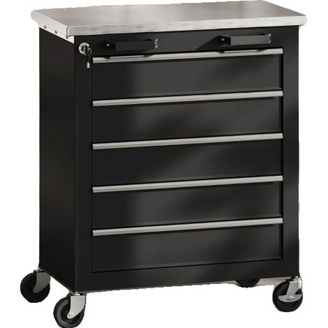 Werkzeugschrank, rollendes Design, zentrales Schließsystem, Schwarz (1/2)