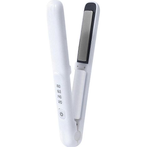 Mini fer à friser sans fil rechargeable, anti-brûlure, blanc pour femmes. (1/5)