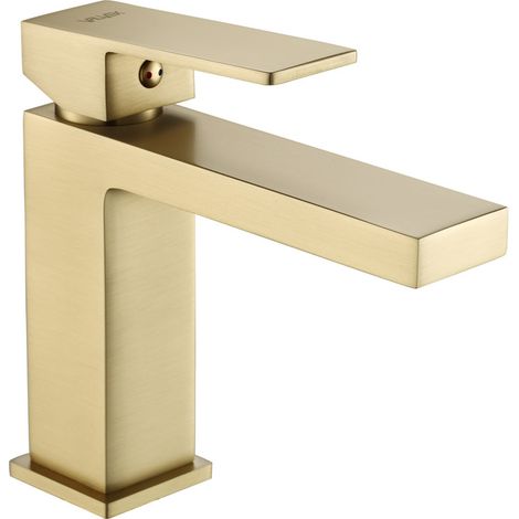 Robinet de lavabo sur pied sans bouchon de vidange ARS OR BROSSÉ