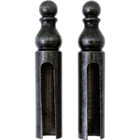 Cache-fiche et cache paumelle n°16 style Bouvet - Pour fiche Exacta ø 14 mm - la paire - Acier patiné verni