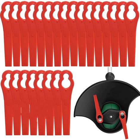 Packung mit 200 Ersatzmessern für Gartenmäher, 83 mm lange Kunststoff-Grasschneidmesser, Rasenmäher-Zubehör (1/5)