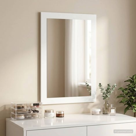 vidaXL Specchio FAUSKE Bianco 43 x 3,5 x 77 cm Rettangolare (1/5)