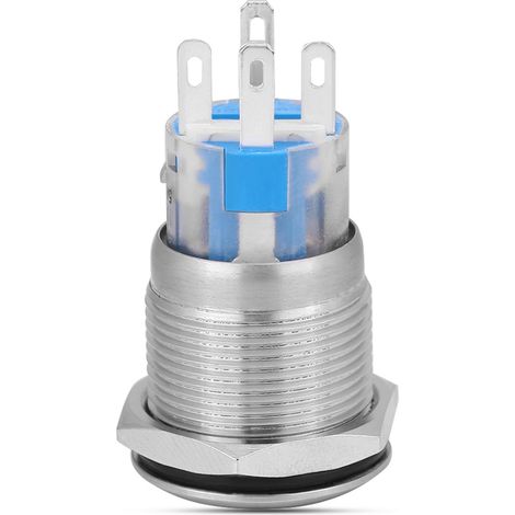 Bouton poussoir de démarrage moteur voiture 12V étanche, interrupteur d'allumage acier inoxydable argenté (1/5)