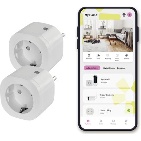 OMAJIN by Netatmo set 2 Prese Intelligenti con timer, monitoraggio consumo, controllo remoto, spegnimento ritardato, risparmio energetico, Wi-Fi/Bluetooth, 16A/3680W, OSP-SK-01-EC (1/4)