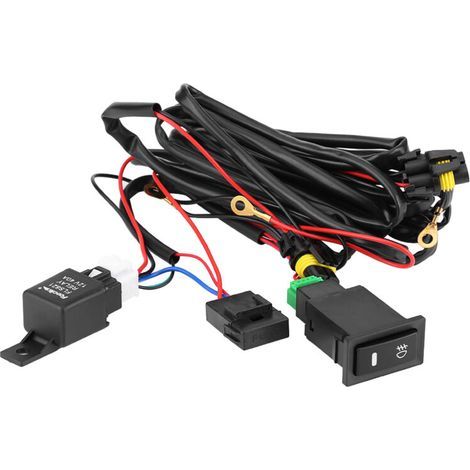 Kit universel de relais de fusible de faisceau de câblage d'interrupteur marche/arrêt de phare antibrouillard LED de voiture universel 12V (1/5)