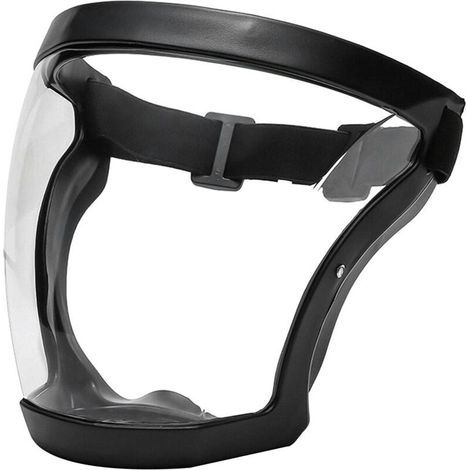 One-piece full-face mask with frame, anti-fog, anti-dust, ultra-clear, hygienic anti-droplet mask, goggles - Black (1/5)