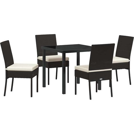 Maison Exclusive - Ensemble de salle à manger pour jardin 5 pcs Noir (1/5)