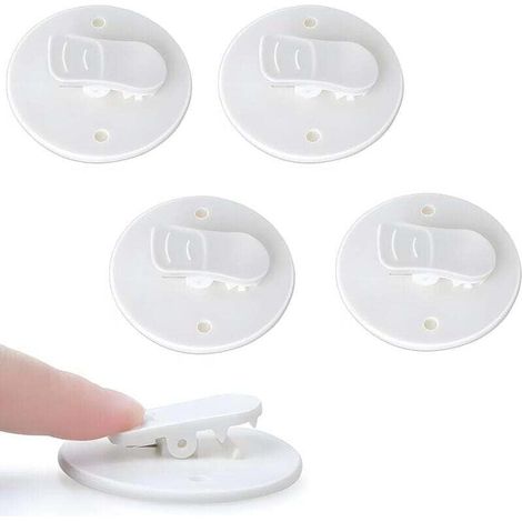 Clips de protección contra salpicaduras (4 piezas) - Clips de protección contra fugas de agua para baño, XU, sin necesidad de taladrar, clips para cortina de ducha (blancos) - KZQ (1/4)