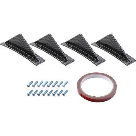 4 Pièces Spoiler Requin Triangle Arrière de Voiture en Fibre de Carbone Style Courbe Universel