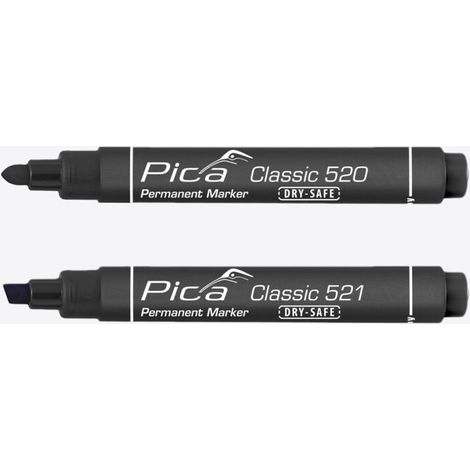 Pennarello Marcatore Pica 520 Punta Tonda - nero (1/4)