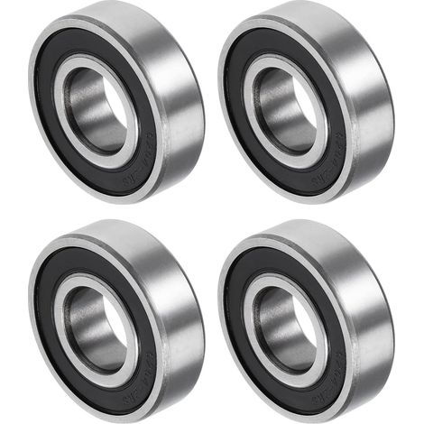 Cuscinetti a sfere 6204-2RS 20x47x14mm x 4 pezzi in acciaio cromato per macchine utensili, [doppia tenuta] (1/5)
