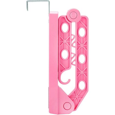 Cintre de porte de voyage pliable, vêtements de bébé, serviettes, chaussettes, robes, pantalons, sacs, etc., cintre en plastique intelligent(Rose) (1/5)