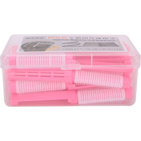 20 pièces Bigoudis à Frisottis Rouleaux Mèches Crépus Outil Coiffure Rose (1/5)