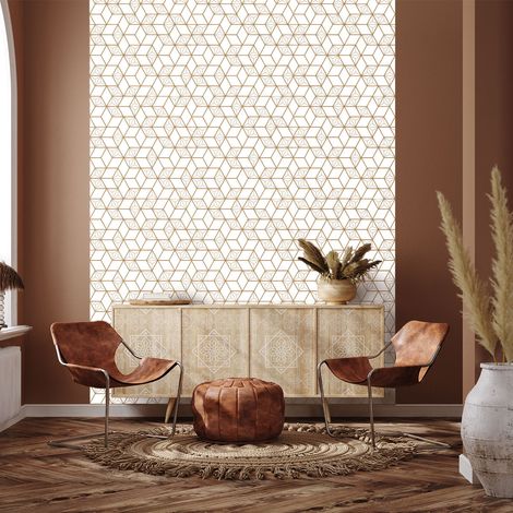 Papier peint intissé pré-encollé - MOTIF GÉOMÉTRIQUE SCANDINAVE - 1 rouleau de 300x60cm (1/5)