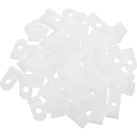 Clips Câbles Muraux en Nylon Blanc 100pcs, Clip Organisateur de Câbles Facile à Installer, Usage Polyvalent pour Bureaux et Sites Industriels (1/5)