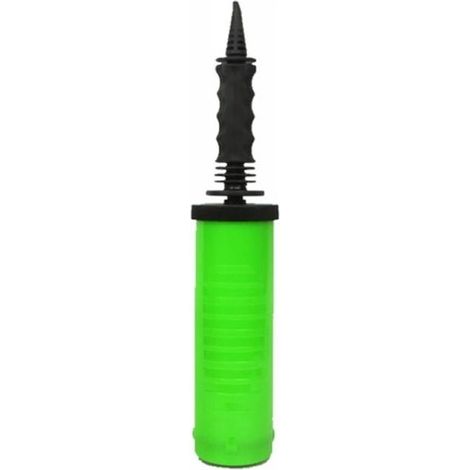 Pompa per gonfiare palloncini, manuale, in plastica, 28x5 cm, verde (1/3)