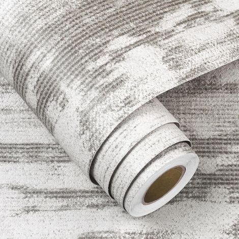 Papier Peint Gris et Blanc Papier Peint Effet Beton Clair Papiers Peints Adhesif Mural Chambre Rouleau Adhesif Decoratif Beton Papiers Adhésif pour Meuble Armoire Cuisine Gris 40CMx2M (1/5)