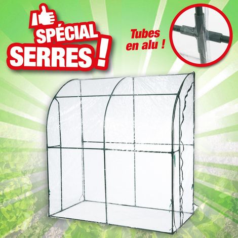 Serre adossée murale 2,15m – Largeur 200cm – Tubes en aluminium – Protection hiver pour plantes – Outiror (1/5)