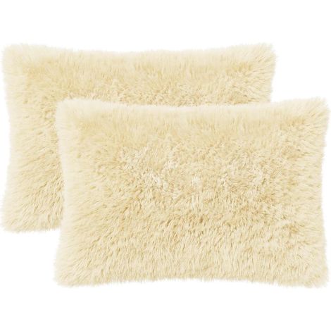 vidaXL Federa 2 pcs HEERLEN Crema 50 x 70 cm Fleece PV